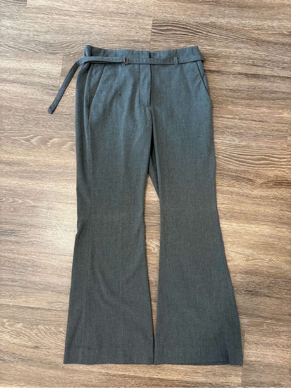 Abercrombie & Fitch Gray Flare Dress Pants with Belt